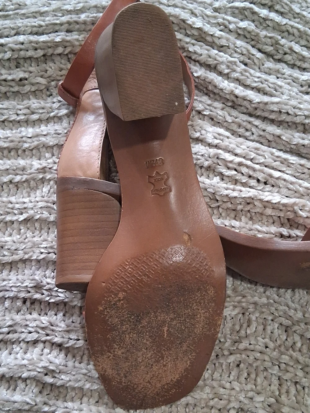 Tory Burch Tan Leather Ankle-Strap Heels